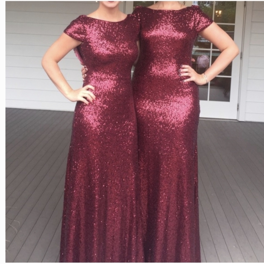 Revelry Burgundy Sequin Maxi Dress